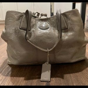 Light grey coach purse